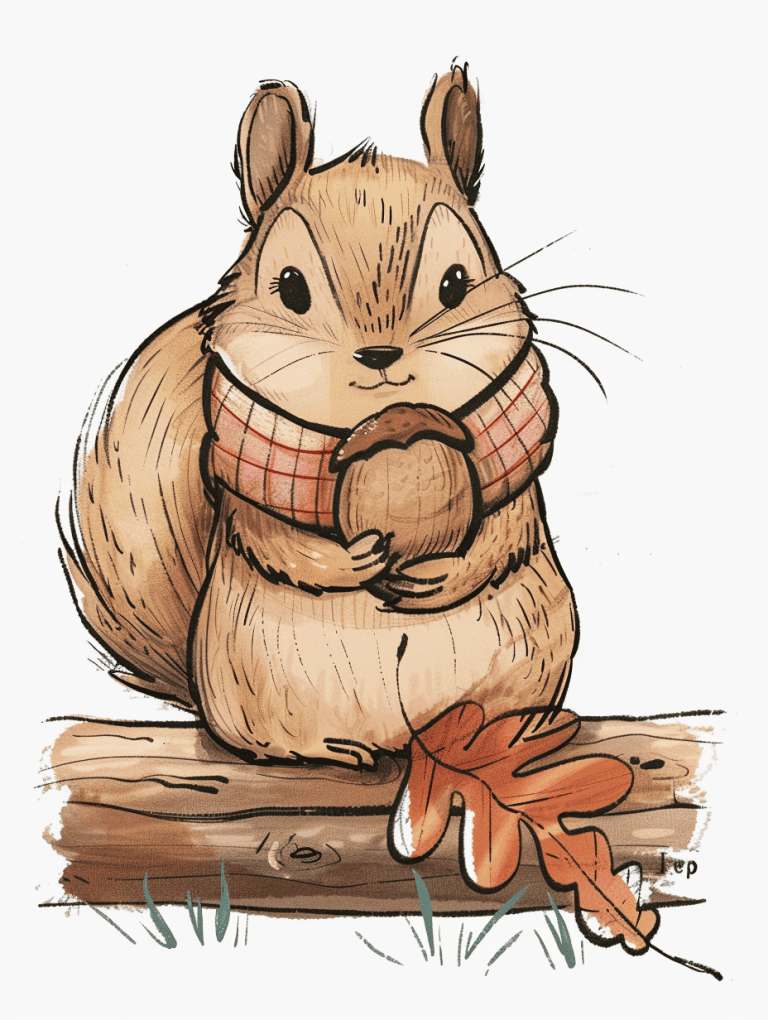 Chipmunk Hugging An Acorn