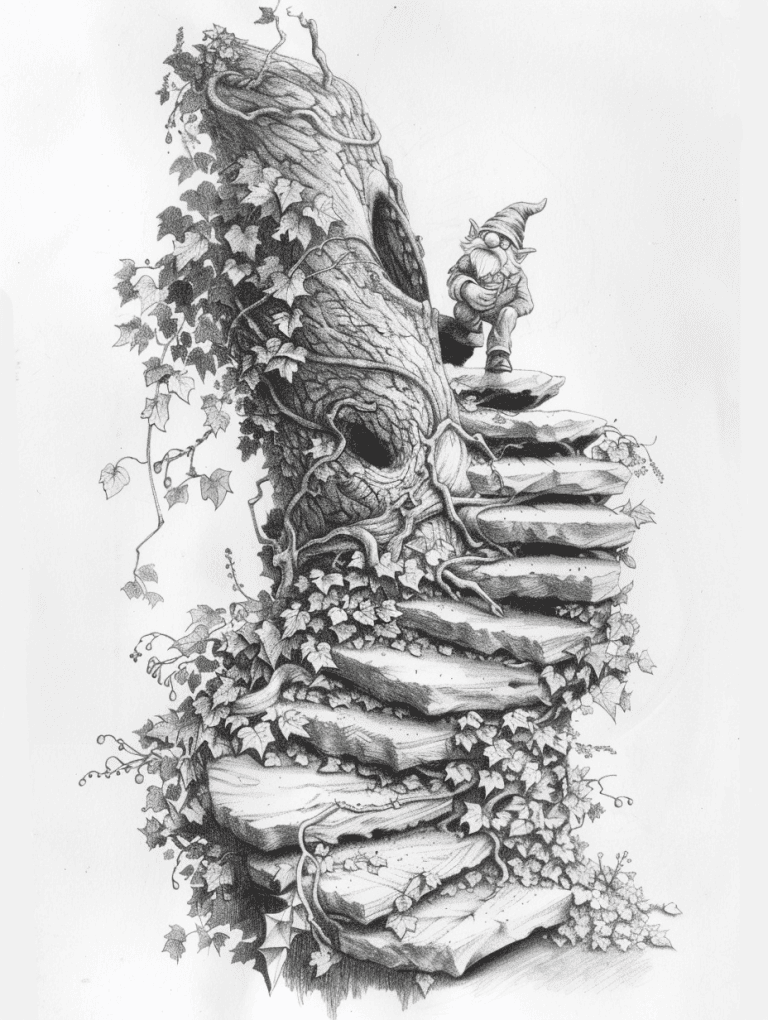 Gnome Climbing A Staircase