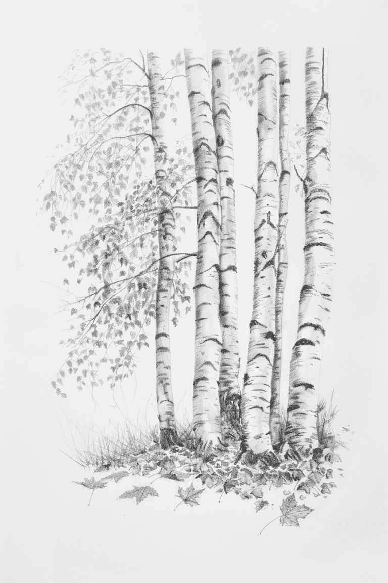 Cluster Of Birch Trees