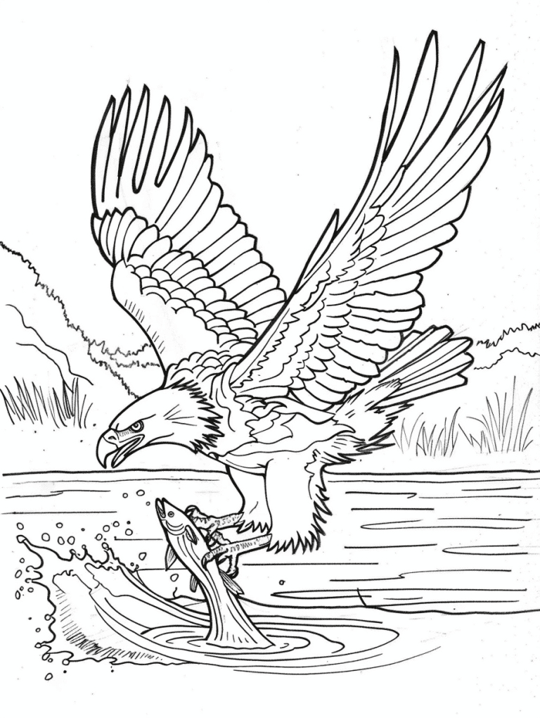 Eagle Catching A Fish