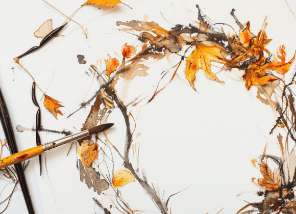 emthehuman1_a_paintbrush_next_to_a_painting_of_a_rustic_autumn__bbd867a3-09af-47e6-8a7c-91d3ea8dbaf1