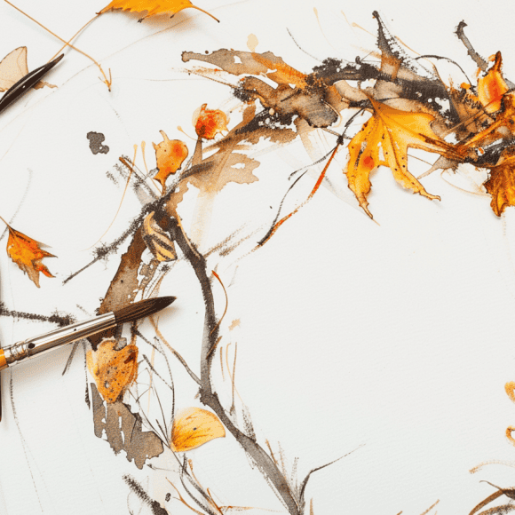emthehuman1_a_paintbrush_next_to_a_painting_of_a_rustic_autumn__bbd867a3-09af-47e6-8a7c-91d3ea8dbaf1