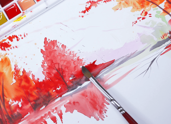 emthehuman1_a_paintbrush_next_to_a_serene_lake_surrounded_by_fi_64a40ed6-4923-4c94-942c-8e57a1c03361