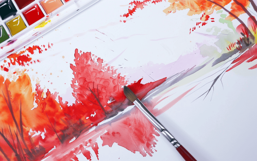 emthehuman1_a_paintbrush_next_to_a_serene_lake_surrounded_by_fi_64a40ed6-4923-4c94-942c-8e57a1c03361