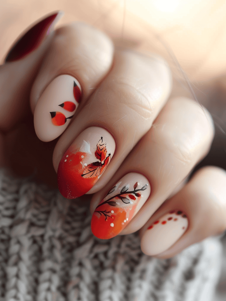 Faded Wash Of Orange And Red
