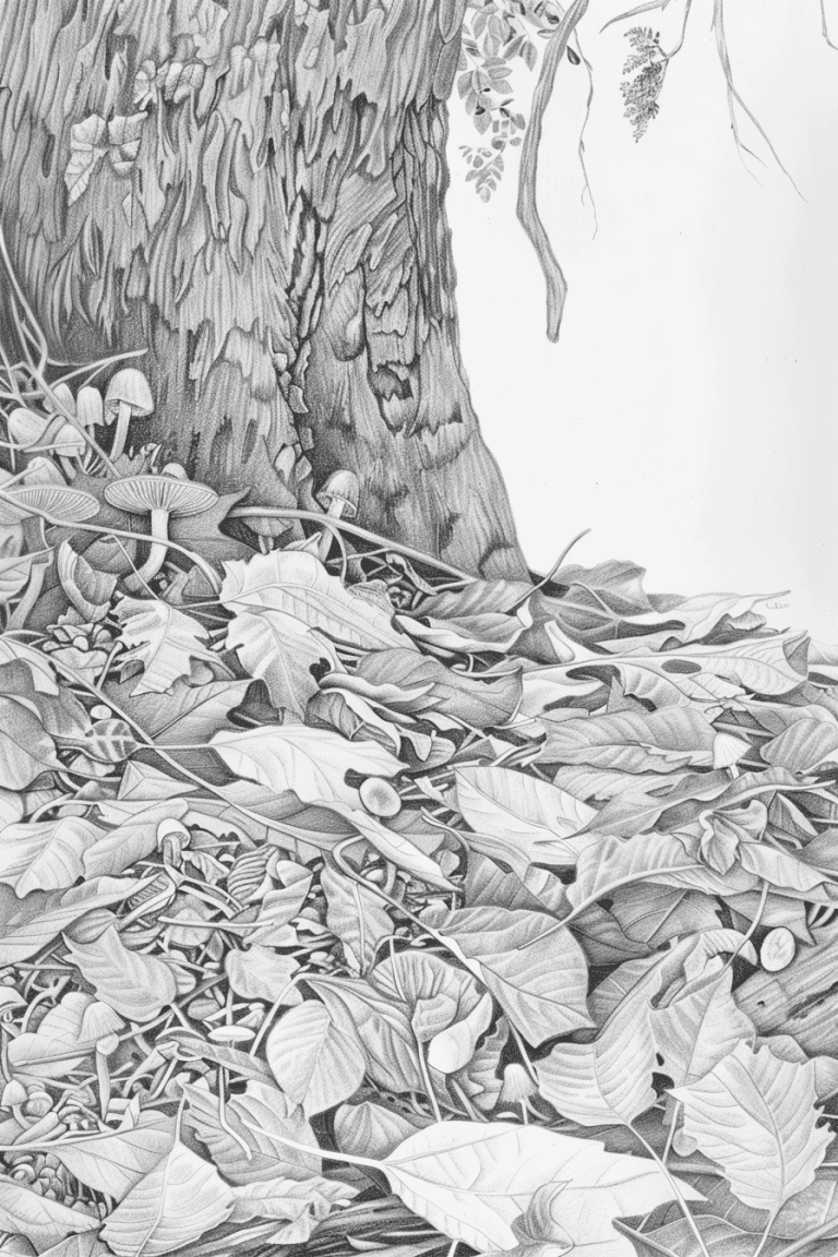 Forest Floor Covered In Leaves