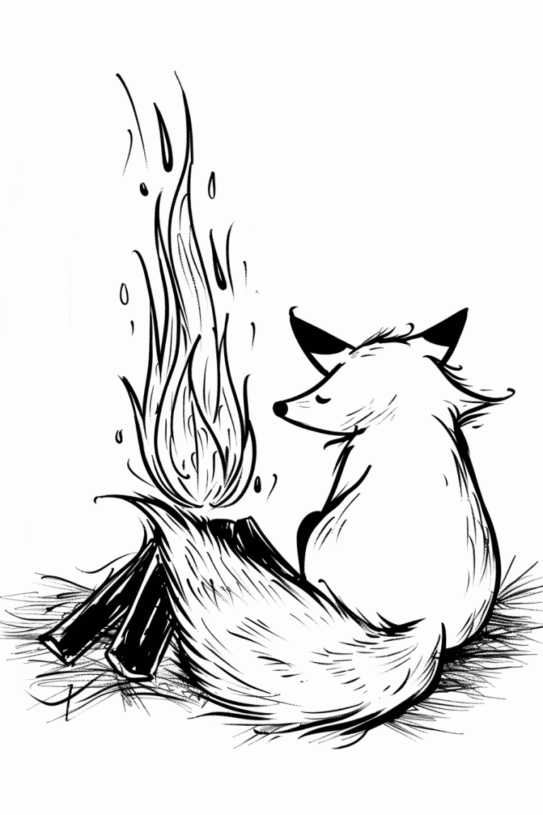 Fox Beside The Campfire