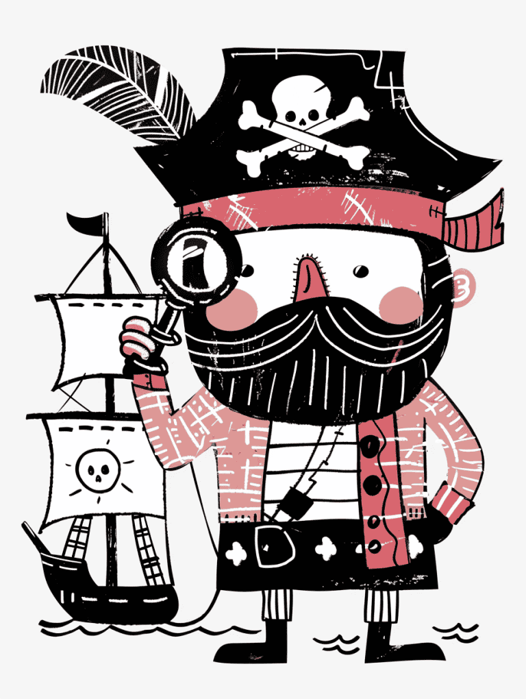 Pirate With A Magnifying Glass