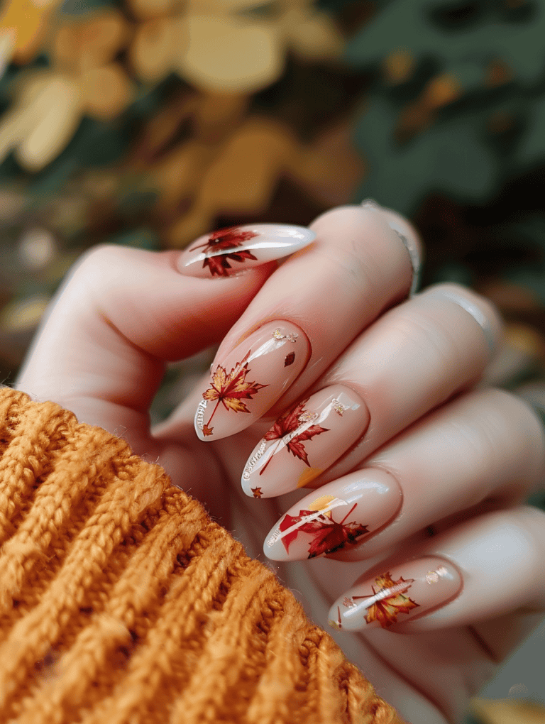 Hand painted Maple Leaves