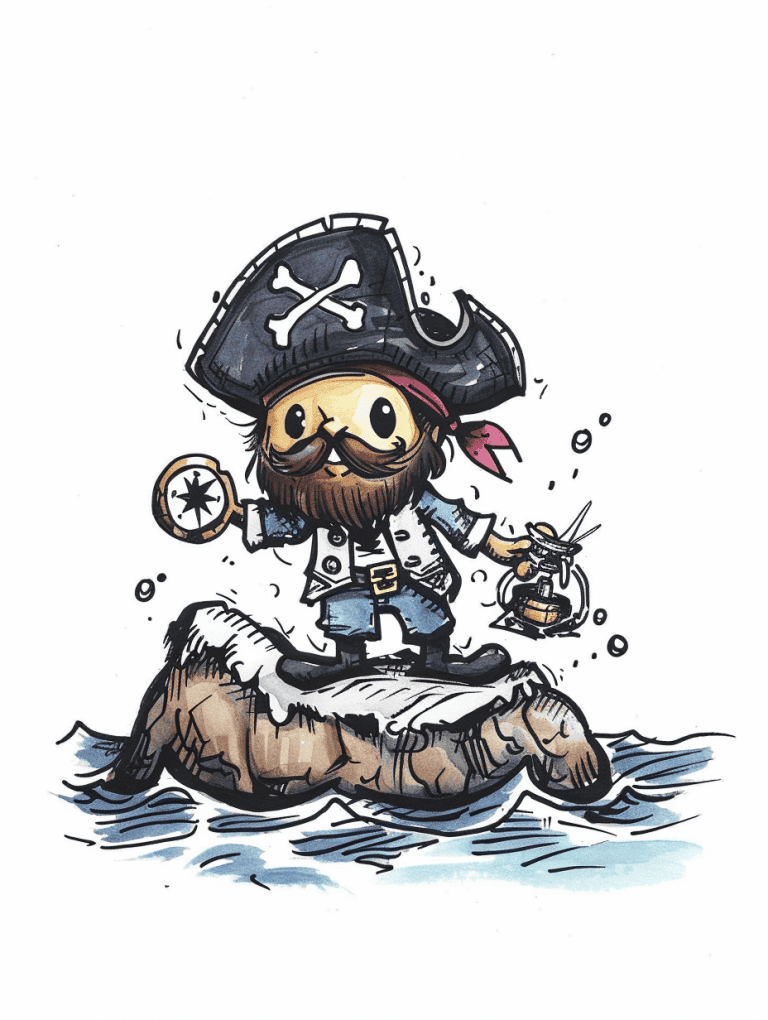 Pirate Holding A Compass