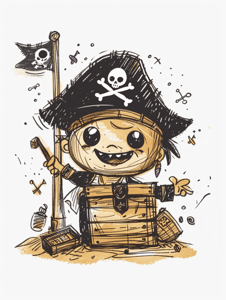 Pirate Finding A Treasure Chest