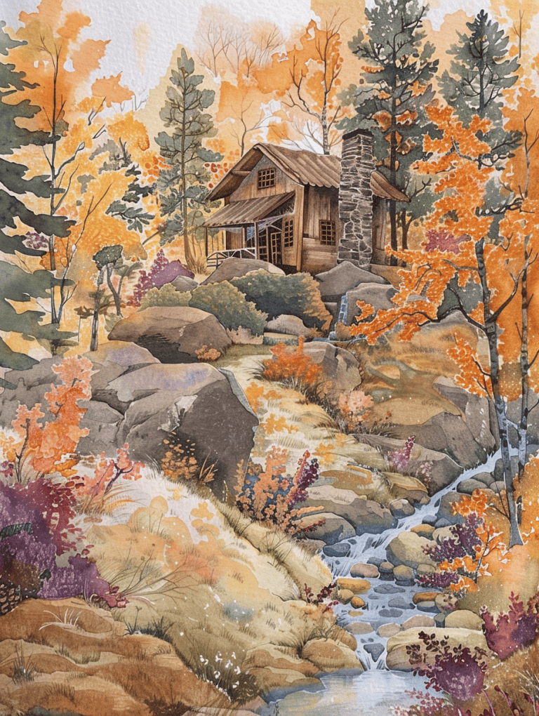 Cabin Nestled In A Forest