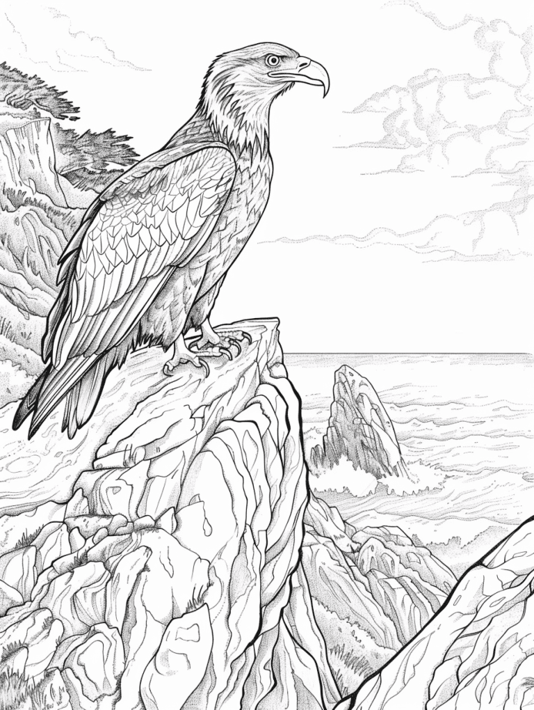 Eagle On The Edge Of A Cliff