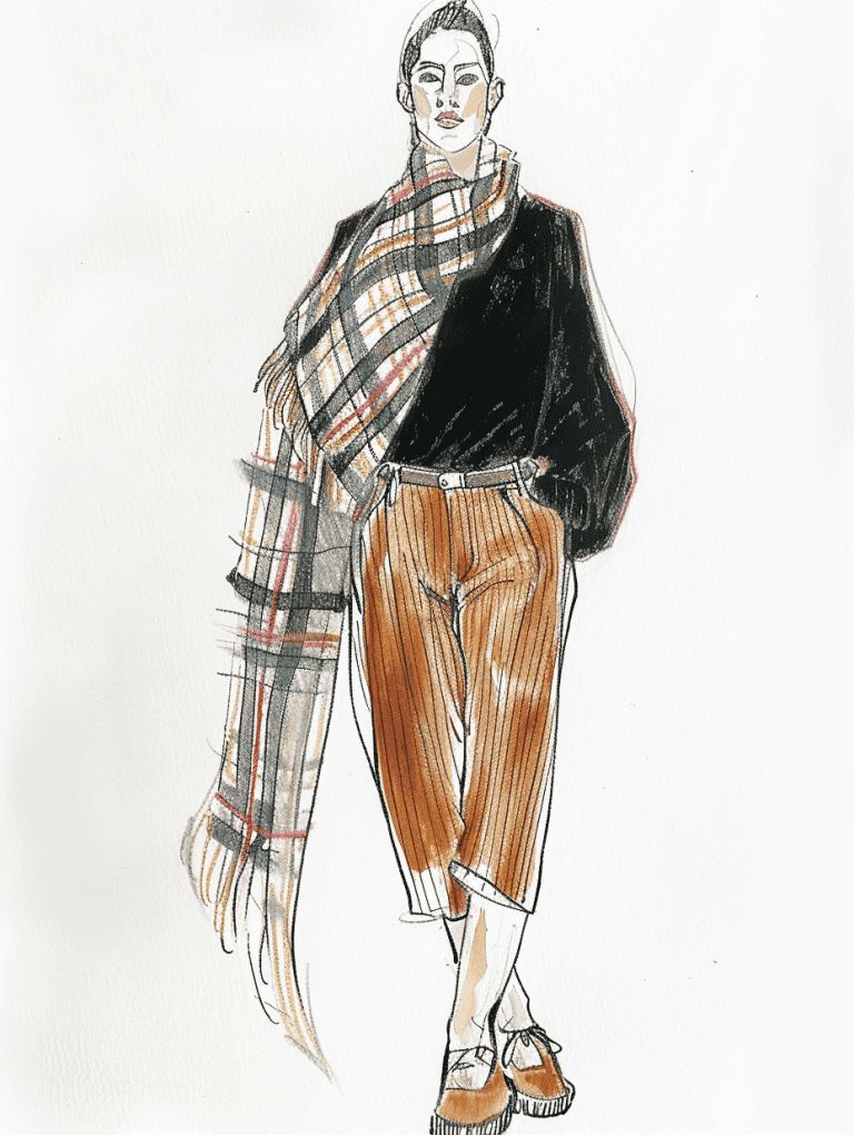 Oversized Plaid Blanket Scarf