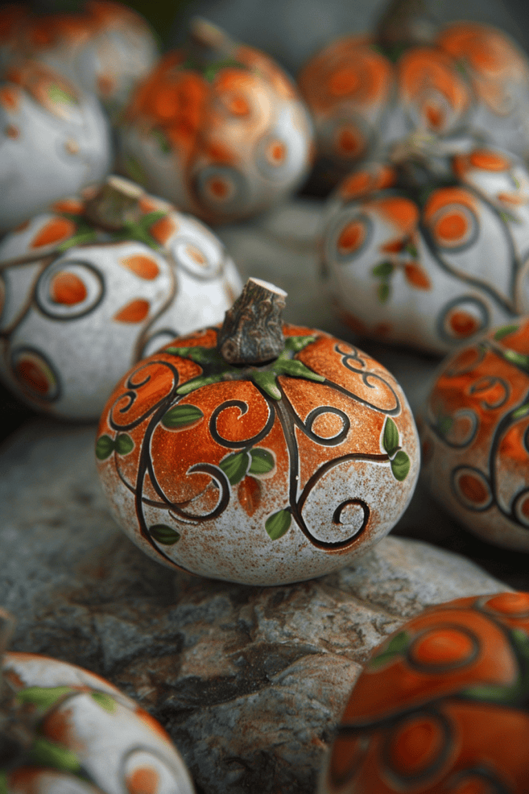 Painted Rock Pumpkins