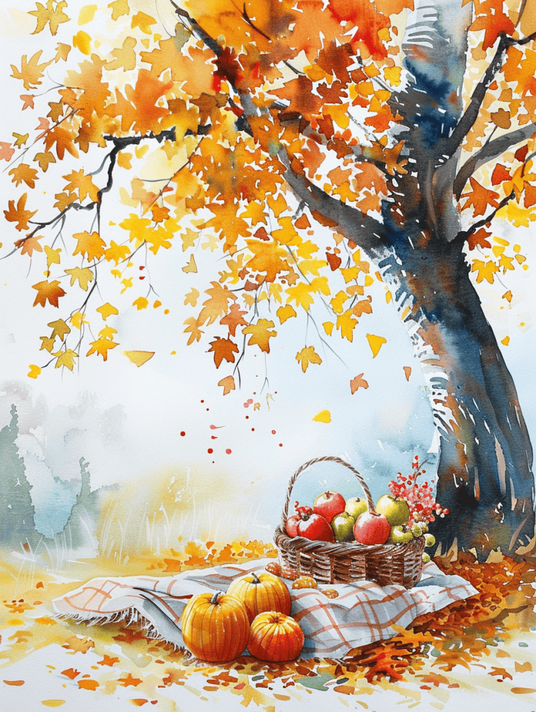 Autumn Picnic Scene