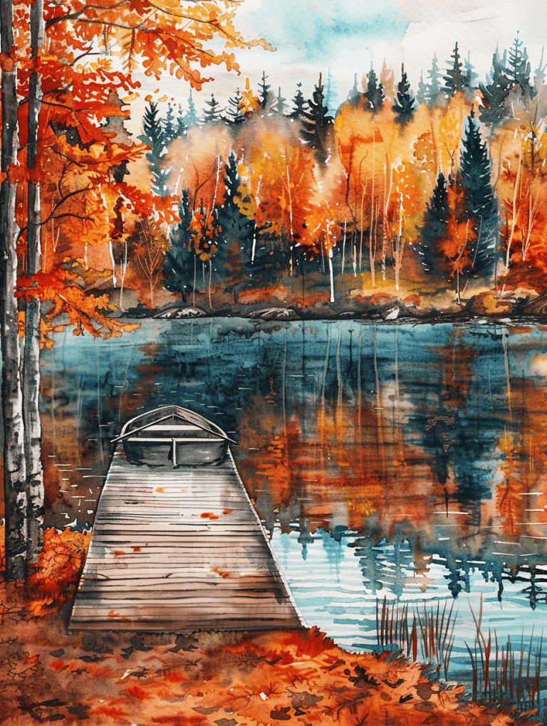 Lake With Wooden Dock