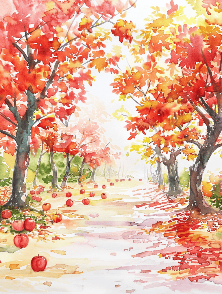 Orchard With Apple Trees
