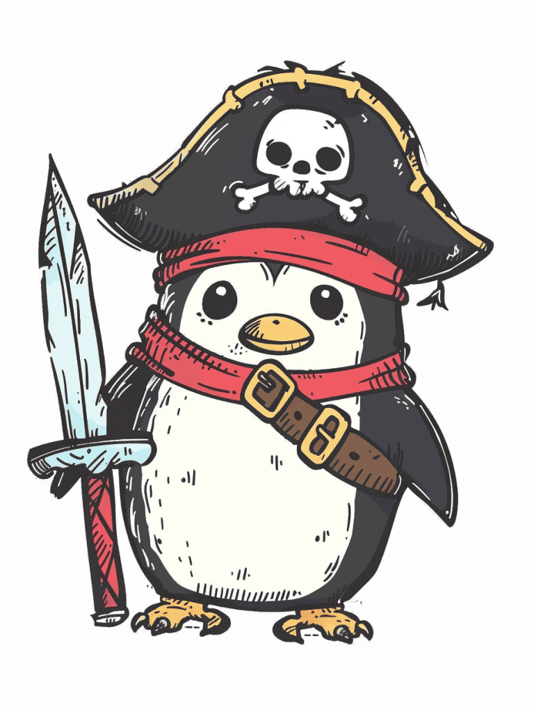 Penguin Dressed As A Pirate