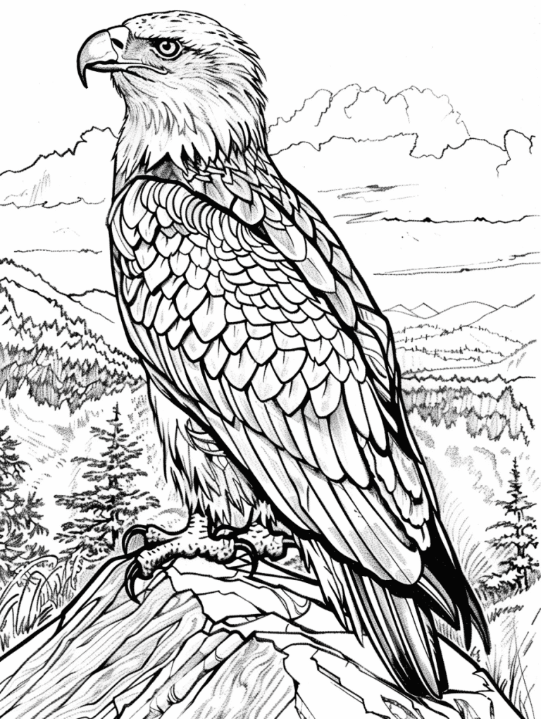 Eagle Perched On A Rocky Outcrop