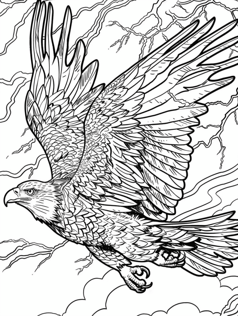 Eagle Flying Through A Storm