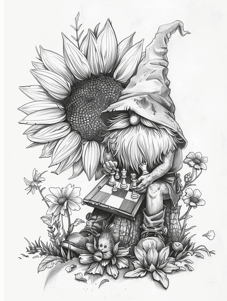 Gnome Playing Chess