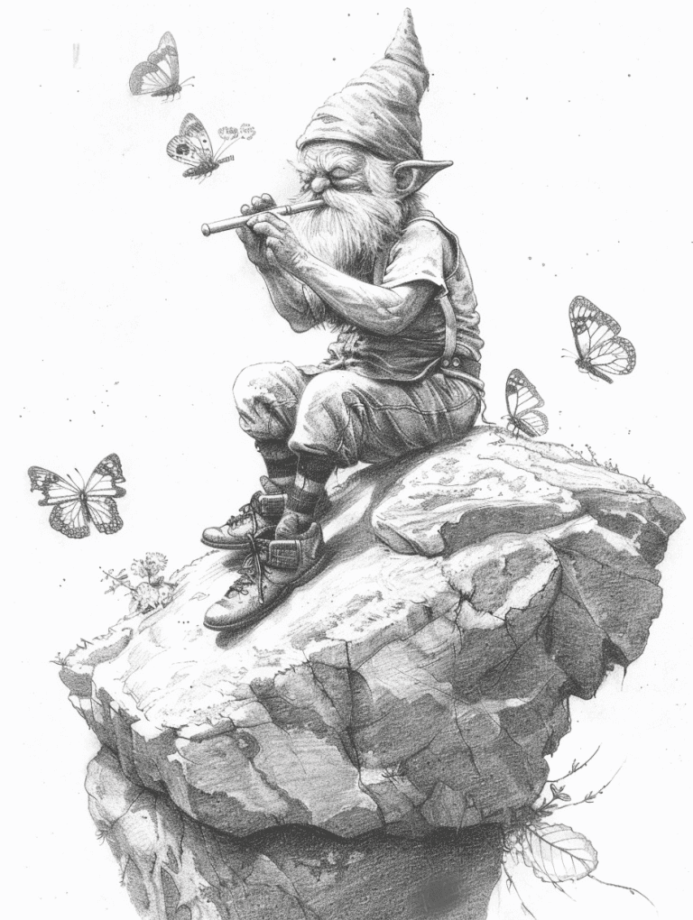 Gnome Playing A Flute