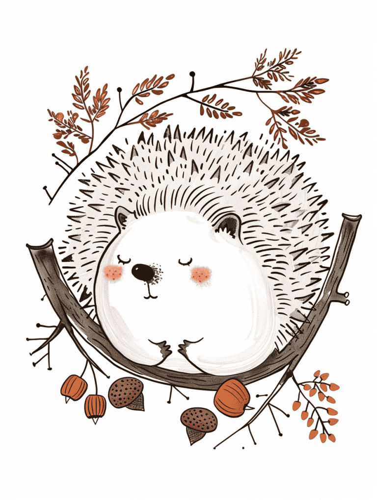 Hedgehog Curled Into A Ball