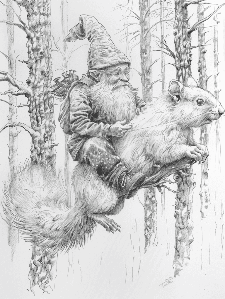 Gnome Riding A Squirrel