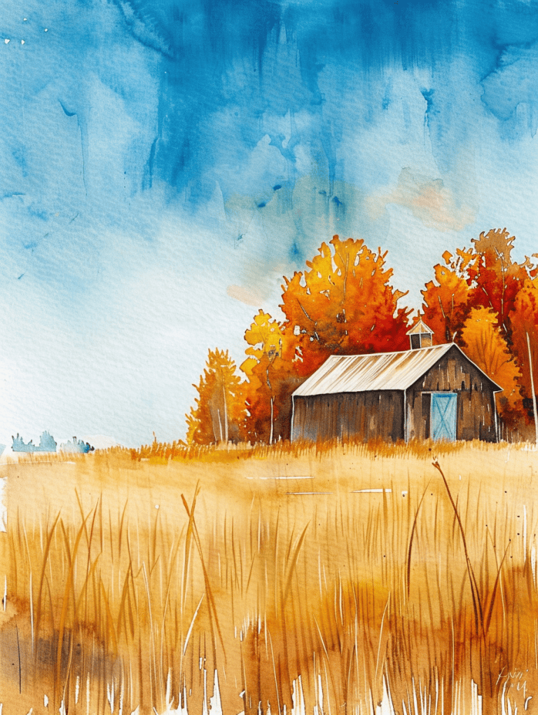 Barn Surrounded By Fields