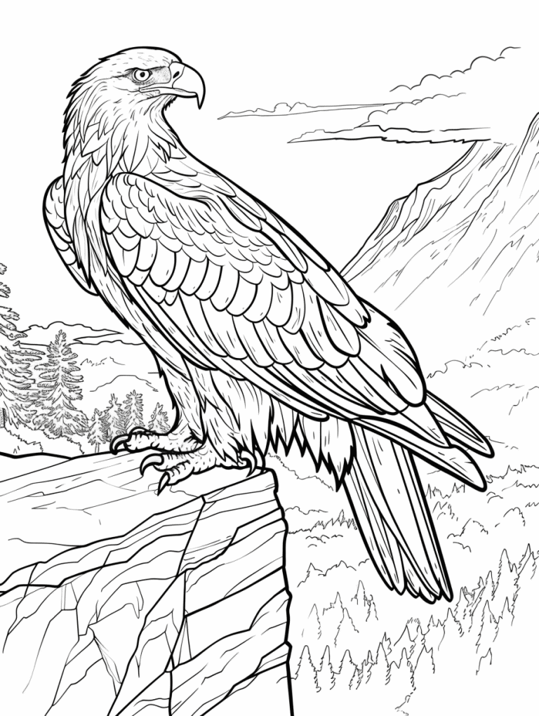 Eagle Scanning Over A Landscape