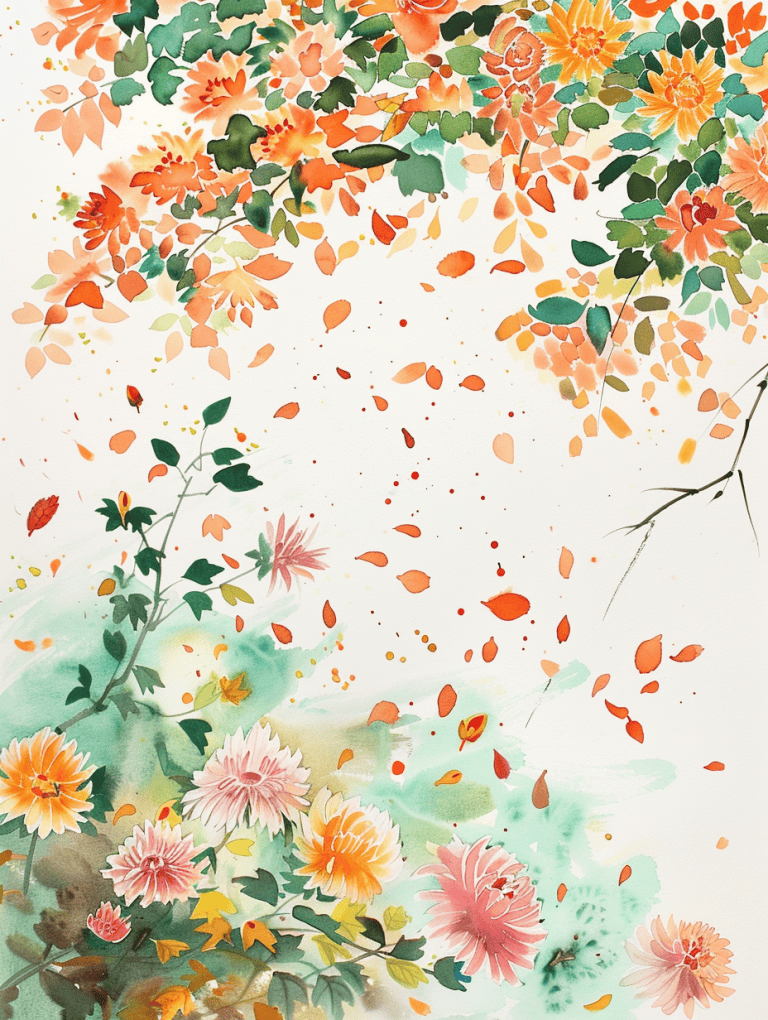 Garden Filled With Chrysanthemums