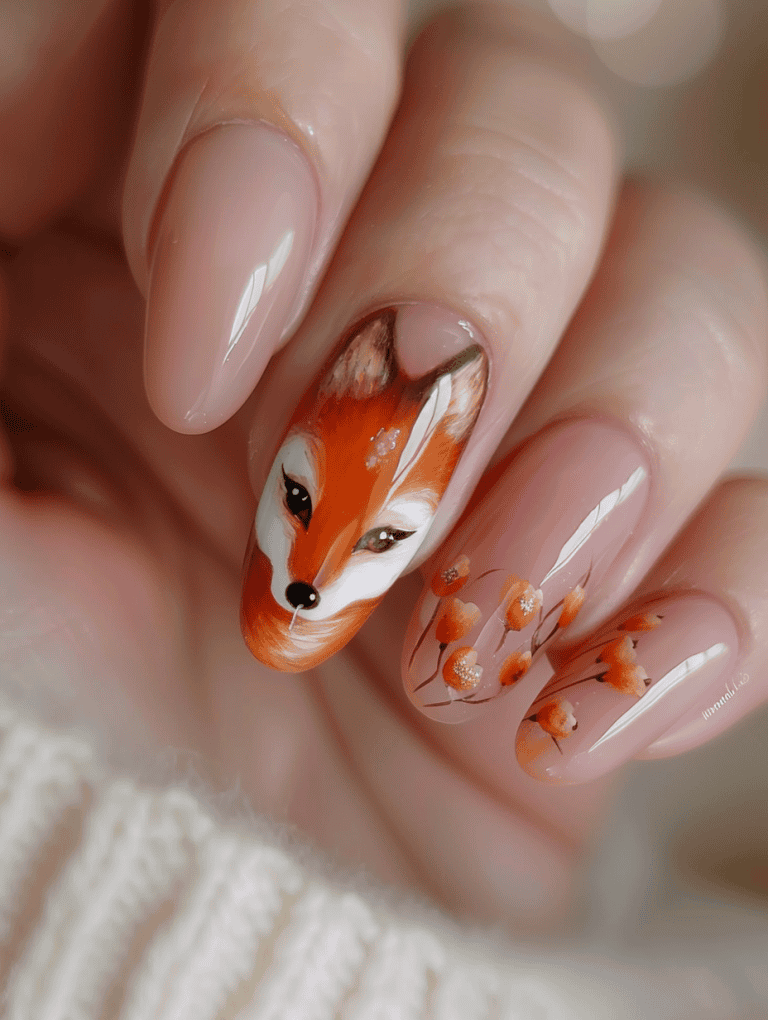 Single Nail Fox Design
