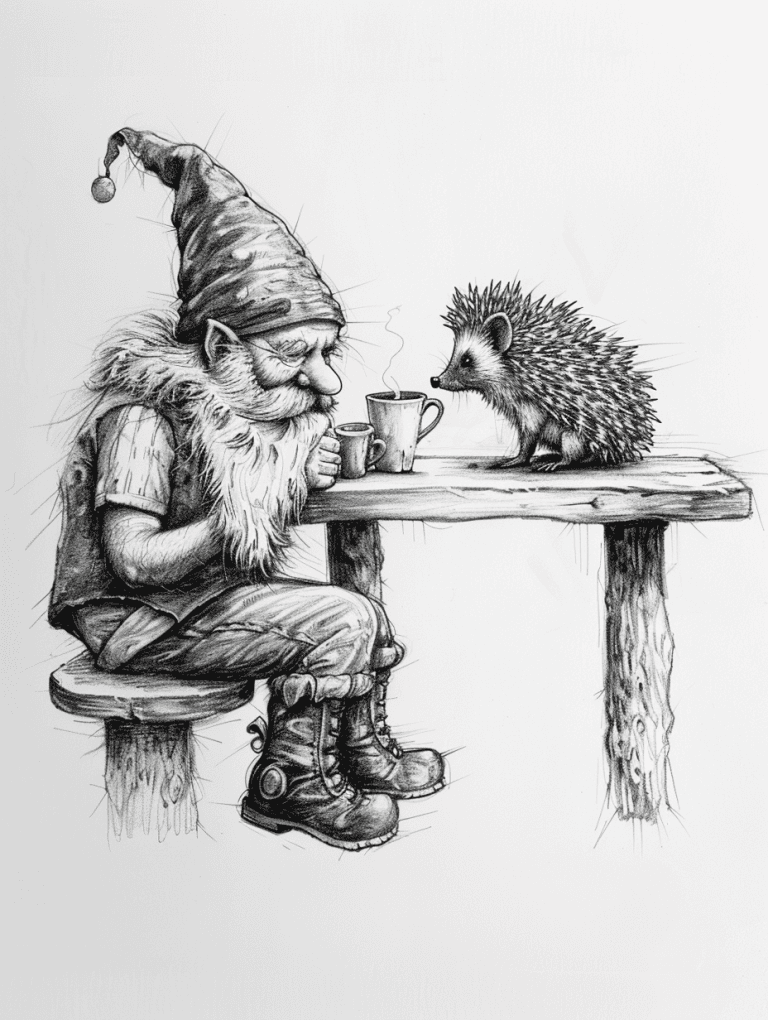 Gnome Having Tea
