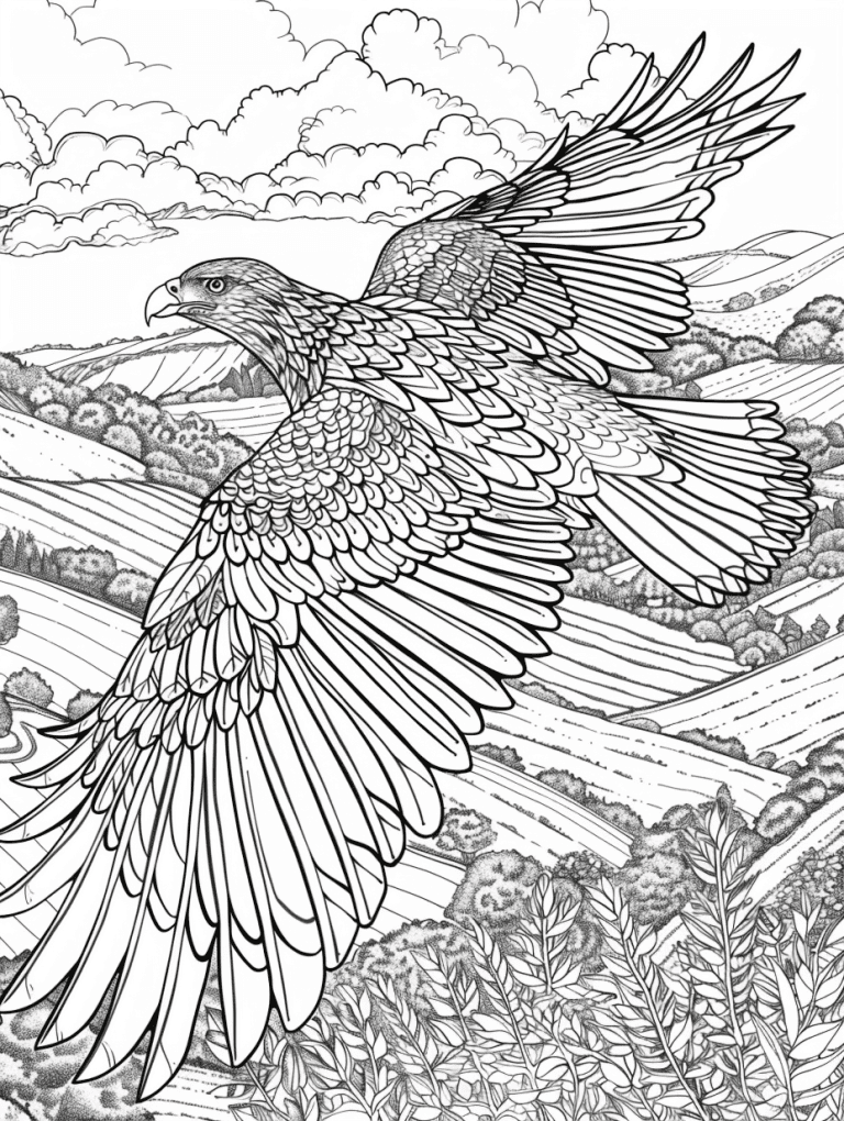 Eagle Soaring Through The Countryside