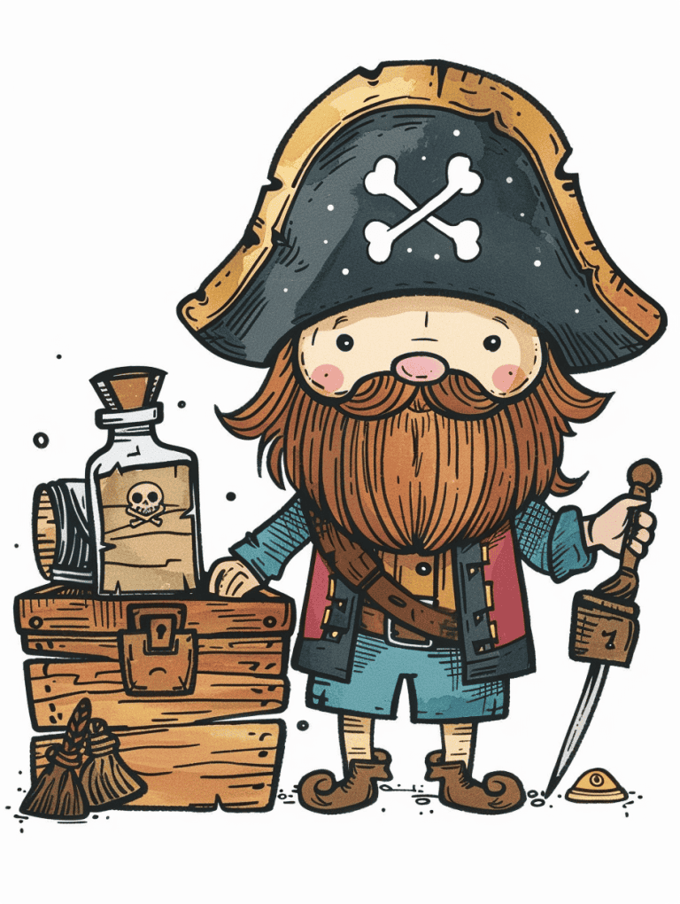 Pirate Next To A Crate