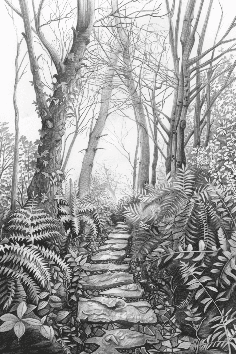 Stone Path Leading Through A Forest