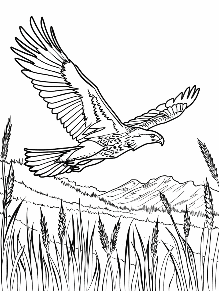 Eagle Sweeping Over A Field