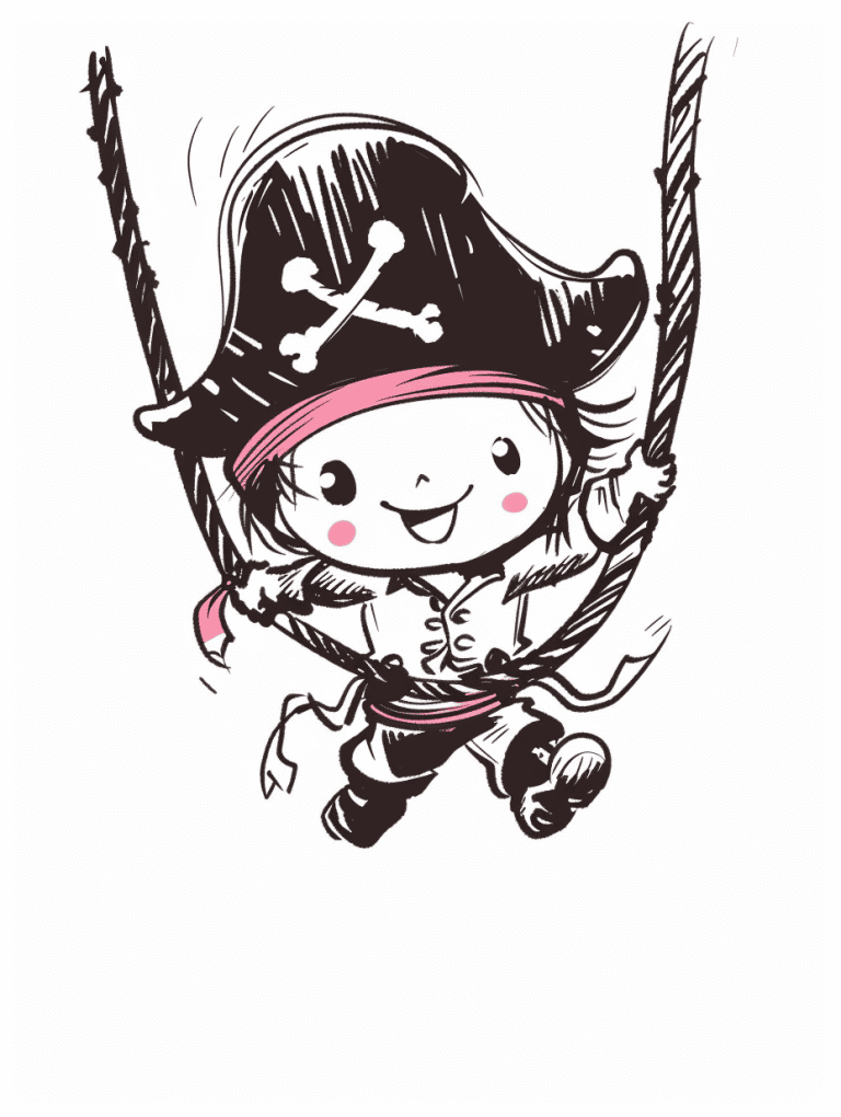 Pirate Swinging From A Rope