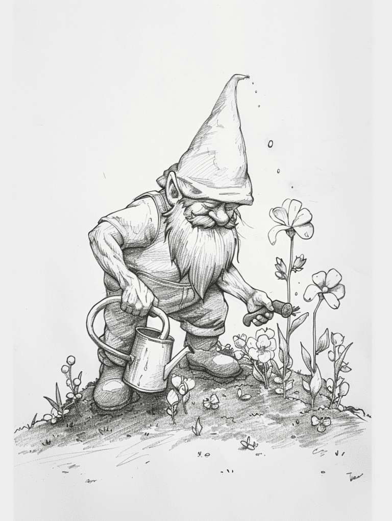 Gnome Tending To A Garden