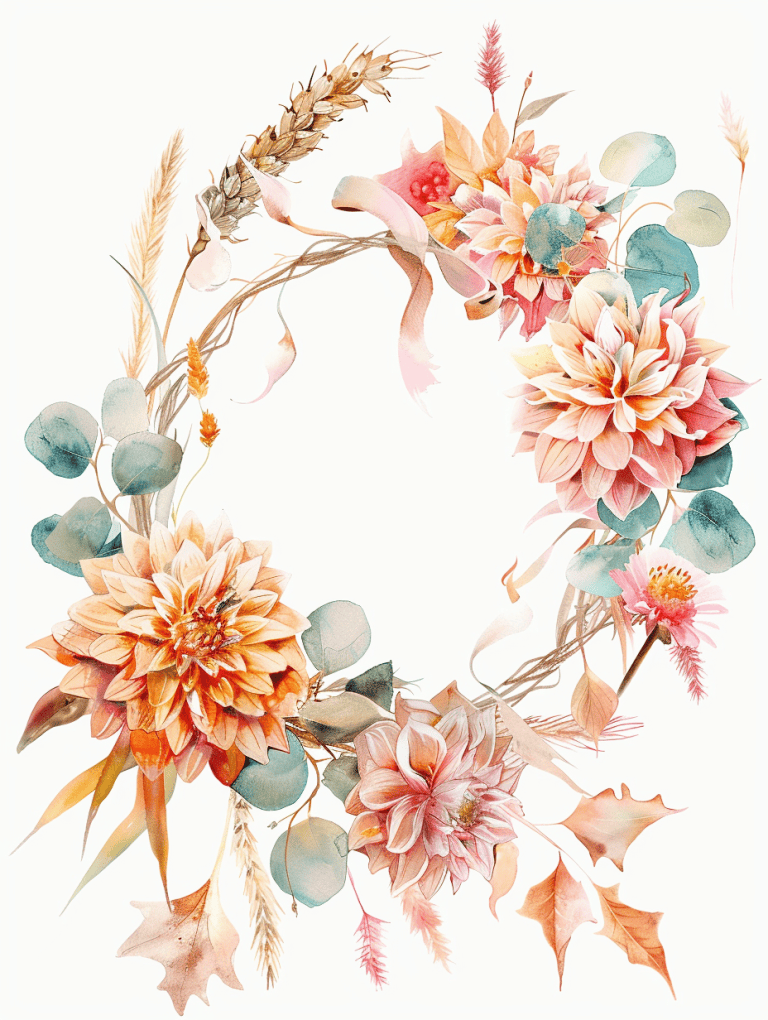 Wreath Featuring Dahlias