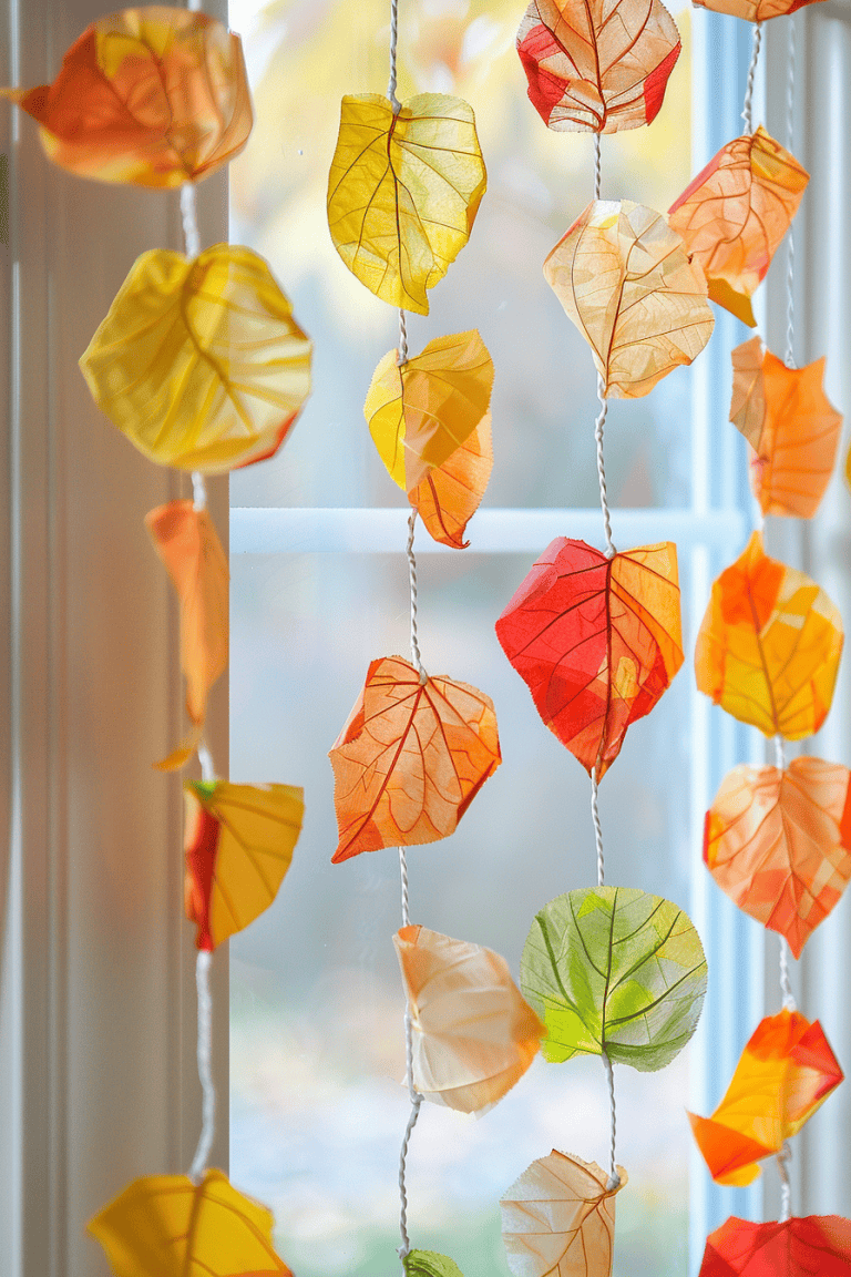 Wax paper Leaf Garland