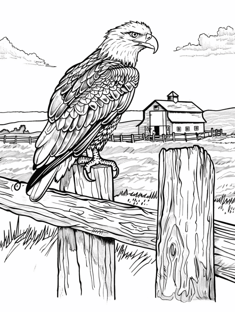 Eagle On Weathered Fence