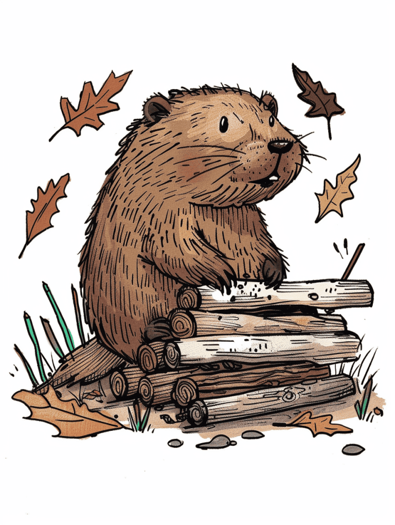 Beaver Building A Dam