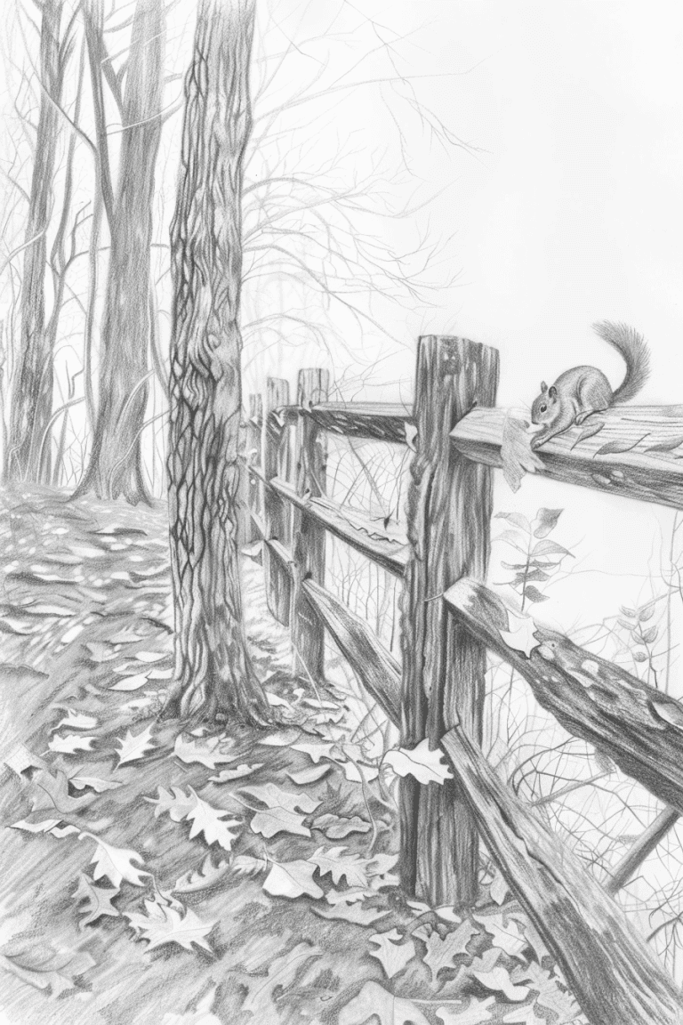 Squirrel On A Wooden Fence