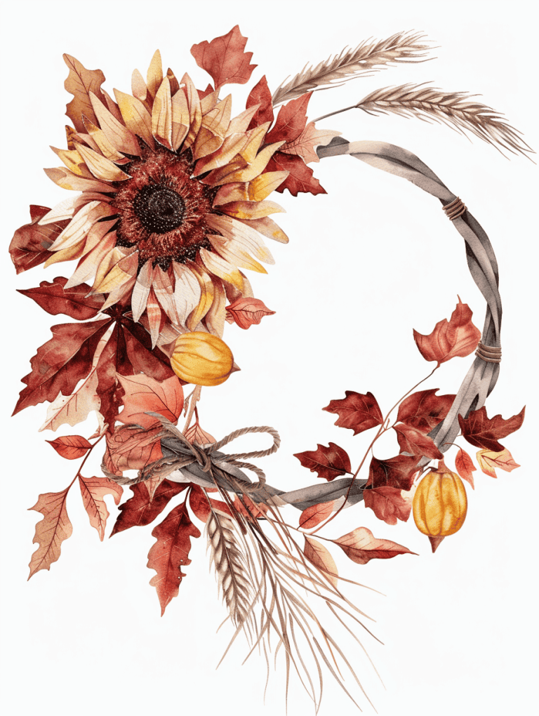 Wreath Featuring Dried Sunflowers