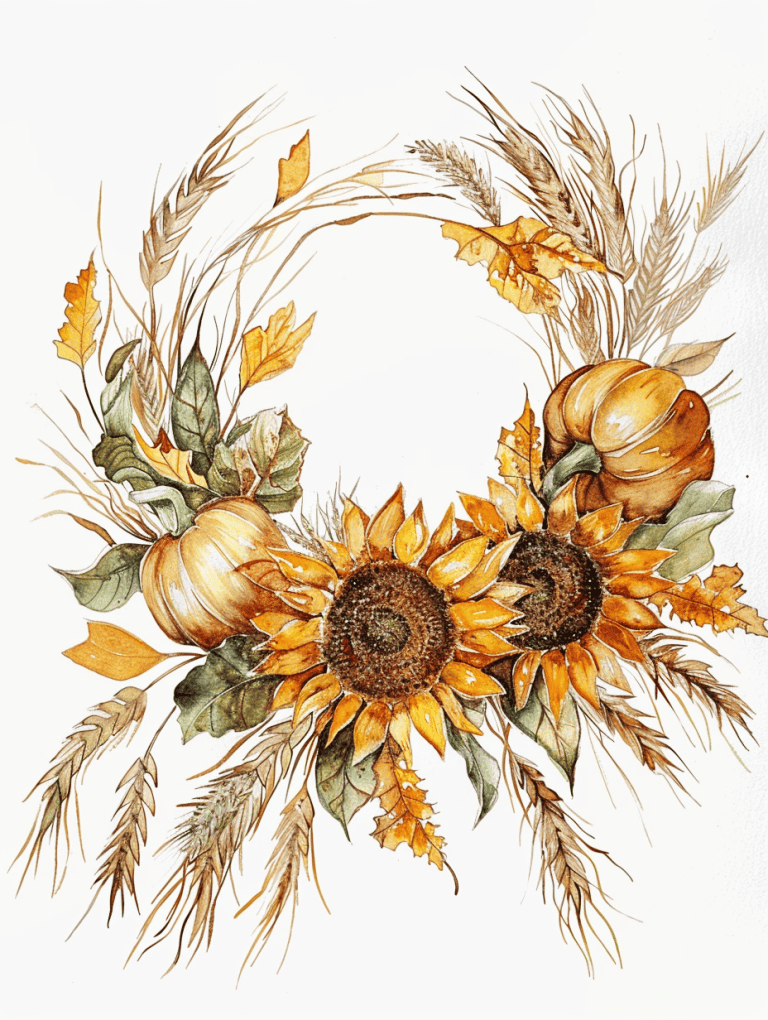 Wreath Featuring Sunflowers