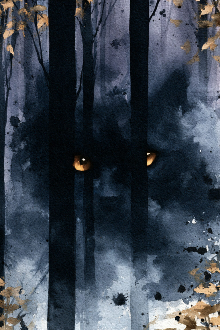 Spooky Eyes Lingering In Forest