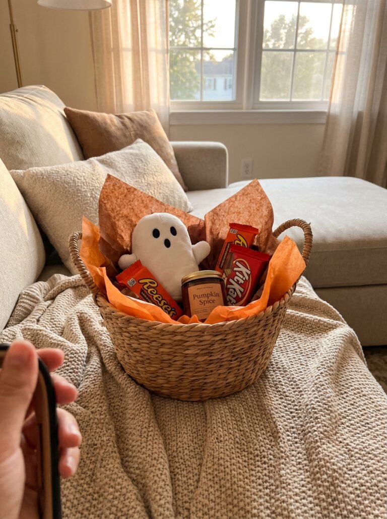 21. Ghost Plushie With Candy Bars and Candle