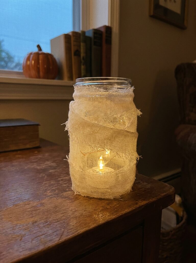 Mummy Made From Mason Jar And Gauze